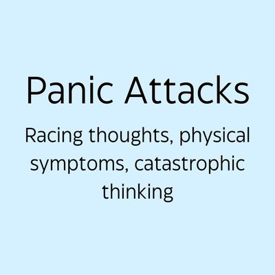 panic attack, racing thoughts, physical symptoms of anxiety, catastrophic thinking