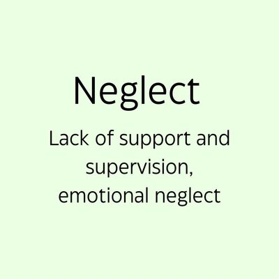 neglect, lack of support, lack of supervision, childhood emotional neglect